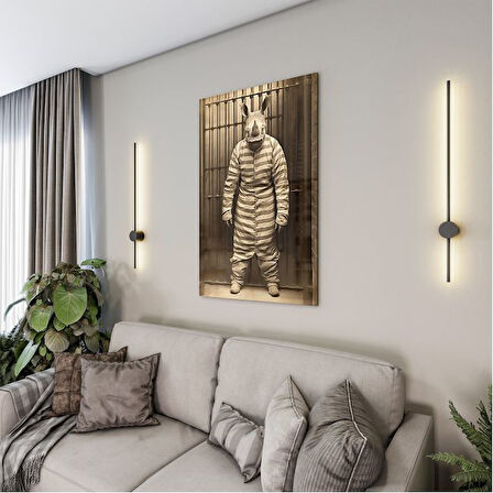 Hayvan Cam Tablo - Sevimli Dostlar Hapishanede - Dikey Motif 05-064