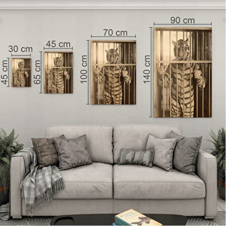 Hayvan Cam Tablo - Sevimli Dostlar Hapishanede - Dikey Motif 05-070
