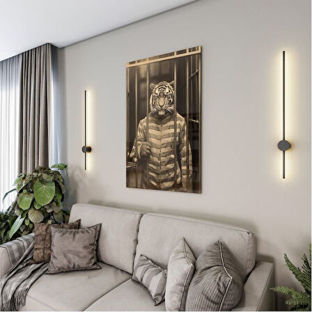Hayvan Cam Tablo - Sevimli Dostlar Hapishanede - Dikey Motif 05-071