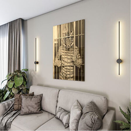 Hayvan Cam Tablo - Sevimli Dostlar Hapishanede - Dikey Motif 05-072
