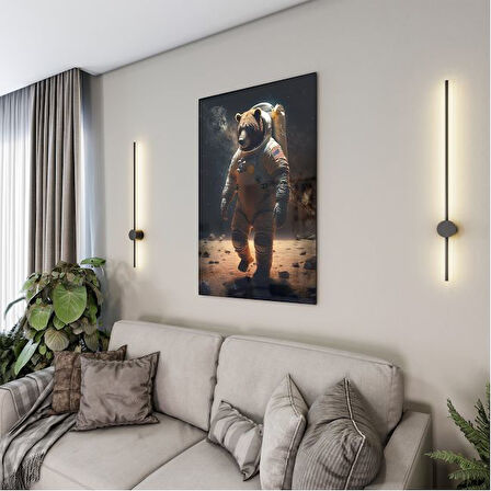 Hayvan Cam Tablo - Sevimli Dostlar Uzayda - Dikey Motif 06-003