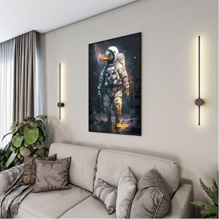 Hayvan Cam Tablo - Sevimli Dostlar Uzayda - Dikey Motif 06-011