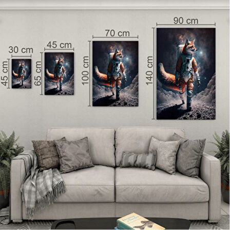 Hayvan Cam Tablo - Sevimli Dostlar Uzayda - Dikey Motif 06-015