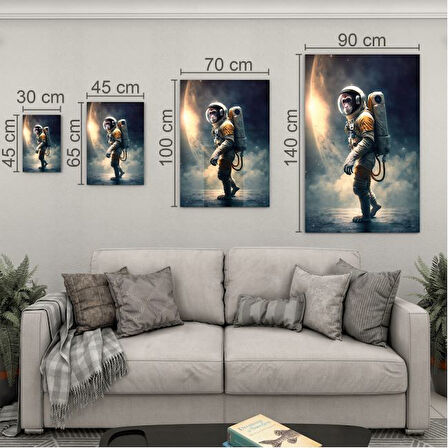 Hayvan Cam Tablo - Sevimli Dostlar Uzayda - Dikey Motif 06-026