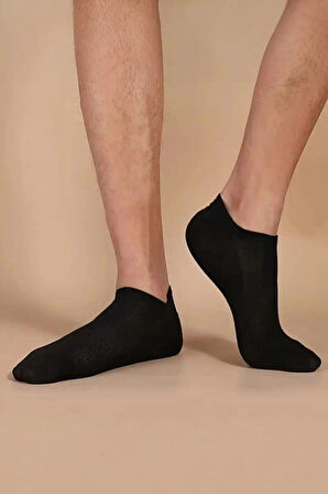 Hitit Sock Erkek 10 Çift Premium Kalite Pamuklu Düz Patik Siyah