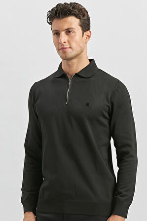 Uzun Kollu Örme Polo Yaka Slim Fit Dar Kesim Triko 1012245150