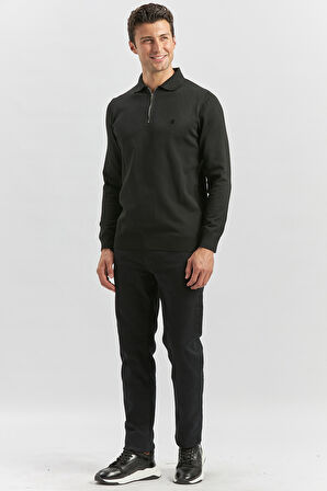 Uzun Kollu Örme Polo Yaka Slim Fit Dar Kesim Triko 1012245150