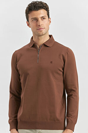 Uzun Kollu Örme Polo Yaka Slim Fit Dar Kesim Triko 1012245150