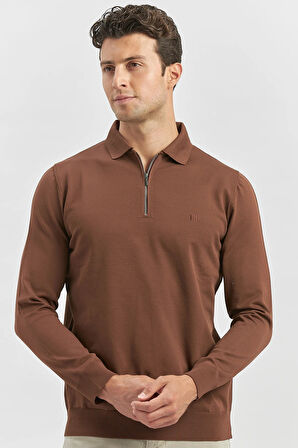 Uzun Kollu Örme Polo Yaka Slim Fit Dar Kesim Triko 1012245150