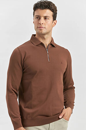 Uzun Kollu Örme Polo Yaka Slim Fit Dar Kesim Triko 1012245150