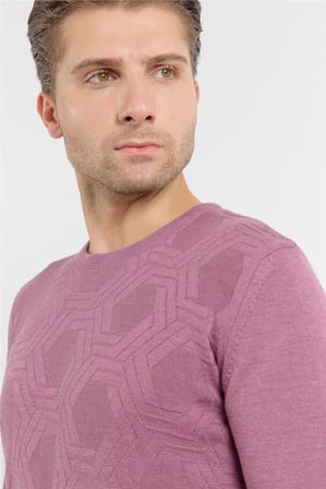 Gül Kurusu Polo Yaka Uzun Kol Cepsiz Slim Fit Casual Pamuklu Triko Kazak 1012255130