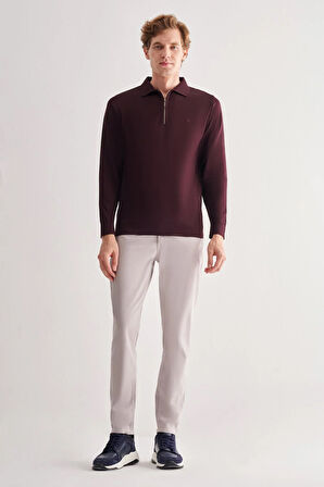 Mürdüm Uzun Kol Fermuarlı Yaka Cepsiz  Slim Fit  Triko 1012255150