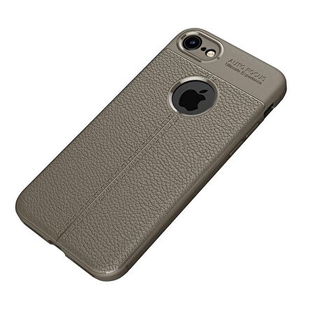 Smcase iPhone 7 Deri Dokulu Silikon