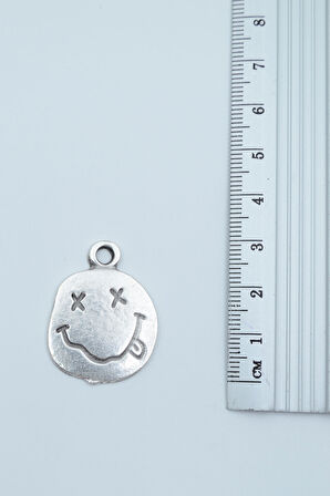 3'lü Billie Eilish Nirvana Gülen Surat Kuru Kafa Haç Gümüş Kaplama Kolye Seti