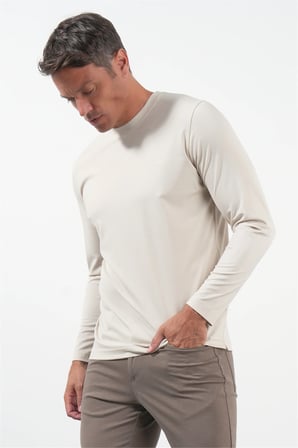 Taş Bisiklet Yaka Uzun Kol Örme Standart Fit Esnek Sweatshirt 1013260150