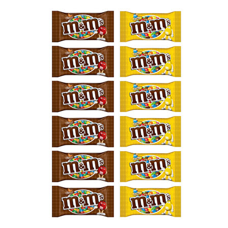 M&M's Fıstıklı ve Çikolatalı Draje 45 Gr x 12 li Karma Paket