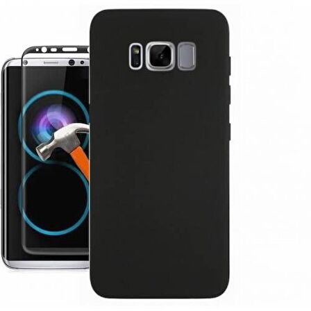 Smcase Samsung S8 Plus Lüks Silikon Kılıf  Full Kapatan Cam