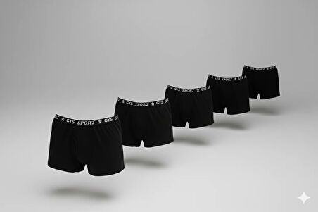 BEŞLİ ERKEK SİYAH BOXER