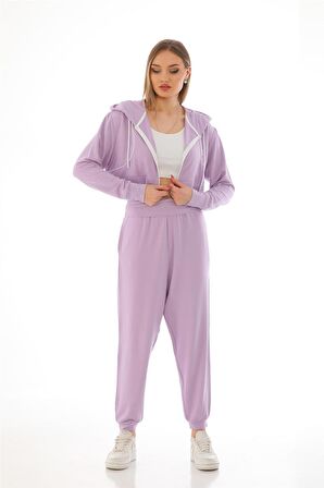 Kadın Viskon Şalvar Harem Pantolon-Lila