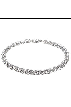 Paslanmaz Çelik Örgü Model Hip Hop Zincir Erkek Bileklik 5 Mm