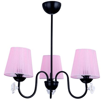 SAMARA ÇOCUK ODASI 3 LÜ AVİZE SİYAH (PEMBE ŞAPKALI)