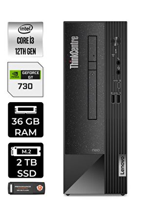 Lenovo NEO 50S i3 12100 36GB RAM 2TB SSD GT730/4GB FDOS 11SX002VTX MASAÜSTÜ PC & PER4 BELLEK