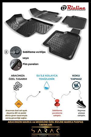 Rizline Honda Civic Sedan 2008 Model BEJ 3D Havuzlu Paspas