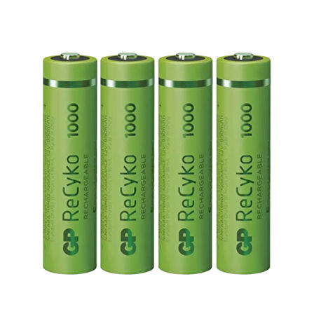 GP RECYKO 950 MAH AAA İNCE 4LÜ ŞARJLI KALEM PİL GP100AAAHCE-2EB4 (GPRHC103E001) (4825)