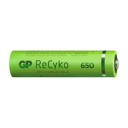 GP RECYKO 650 MAH R03 AAA ŞARJLI 2Lİ İNCE KALEM PİL GP65AAAHCE-2EB2 (GPRHCH63E000) (4825)