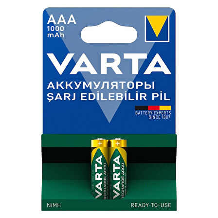 VARTA NI-MH 1.2V 1000 MAH HR03 AAA ŞARJLI 2Lİ İNCE KALEM PİL (4825)