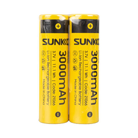 SUNKKO 3.7 VOLT 3000 MAH 18650 ŞARJ EDİLEBİLİR PİL  (TEKLİ) (4825)