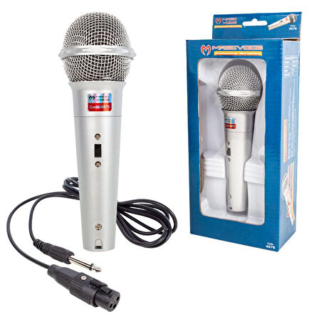 MAGICVOICE MV-4676 DİNAMİK GRİ KABLOLU EL MİKROFONU (4825)