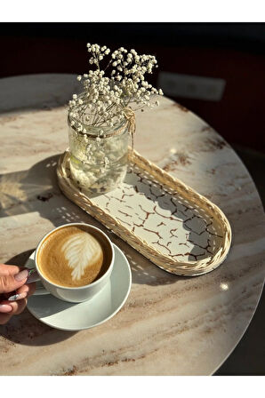 Kahverengi Desenli Tabanlıklı Düzenleyici/ Organizer/ Tepsi