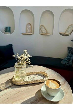 Kahverengi Desenli Tabanlıklı Düzenleyici/ Organizer/ Tepsi