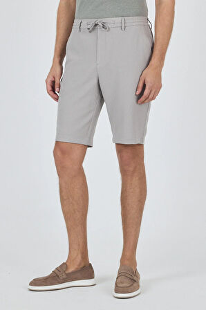 Gri Düz Esnek Gabardin Casual Şort 1016250150
