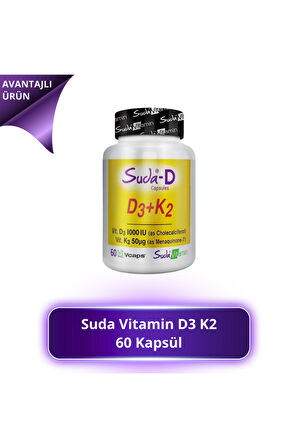 Suda Vitamin D3+K2 Vitamini 60  Kapsül