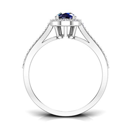 0,80 Karat Pırlantalı Safir Yüzük