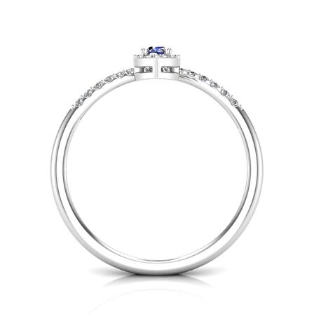 0,60 Karat Pırlantalı Safir Yüzük