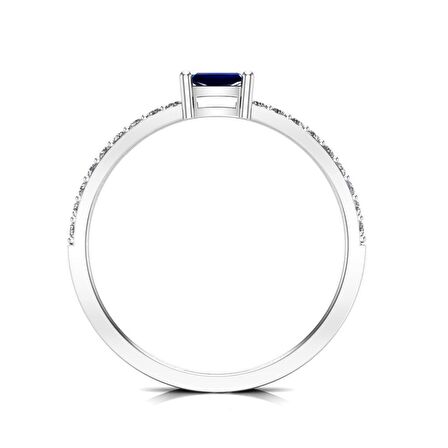 0,35 Karat Pırlantalı Safir Yüzük
