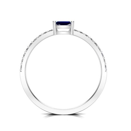 0,35 Karat Pırlantalı Safir Yüzük