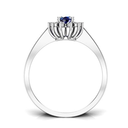 0,50 Karat Pırlantalı Safir Yüzük