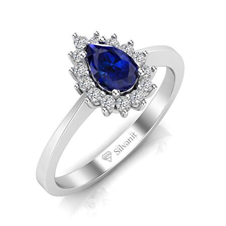 0,60 Karat Pırlantalı Safir Yüzük
