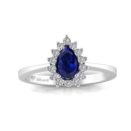 0,60 Karat Pırlantalı Safir Yüzük