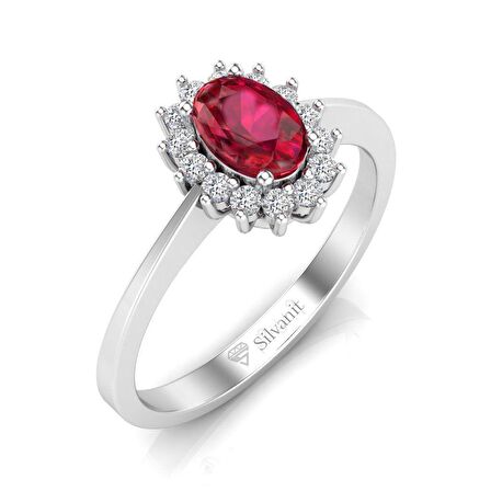 0,60 Karat Pırlantalı Yakut Yüzük