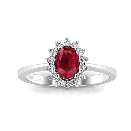 0,60 Karat Pırlantalı Yakut Yüzük