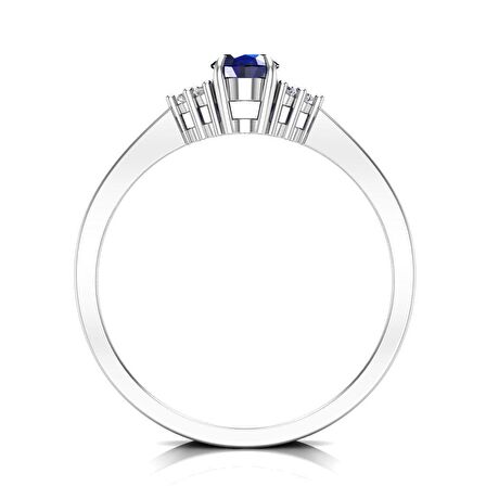 0,50 Karat Pırlantalı Safir Yüzük