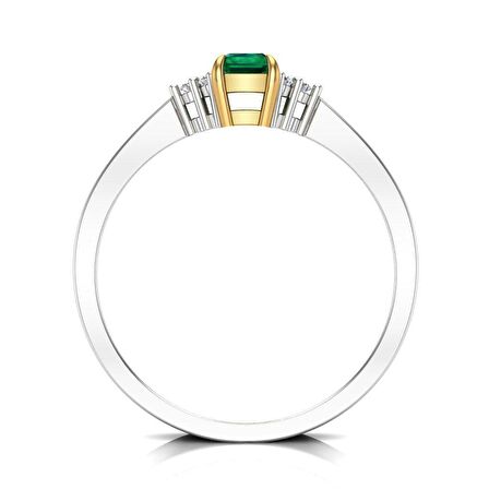 0,50 Karat Pırlantalı Zümrüt Yüzük