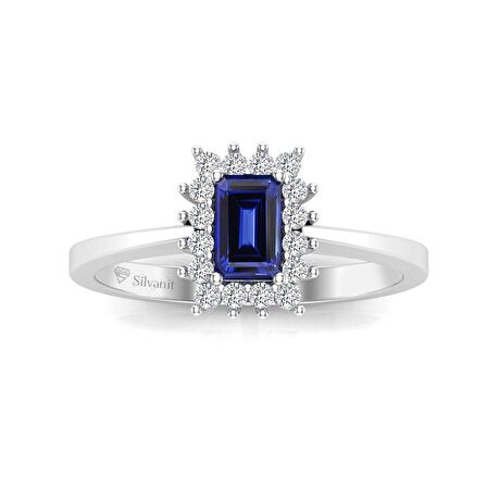 0,65 Karat Pırlantalı Safir Yüzük