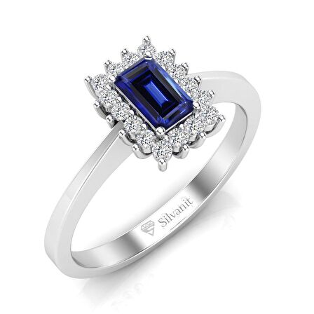 0,65 Karat Pırlantalı Safir Yüzük