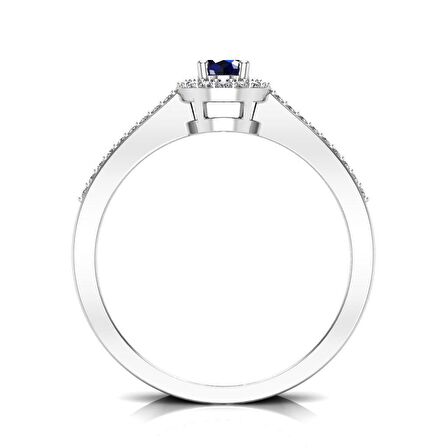 0,50 Karat Pırlantalı Safir Yüzük